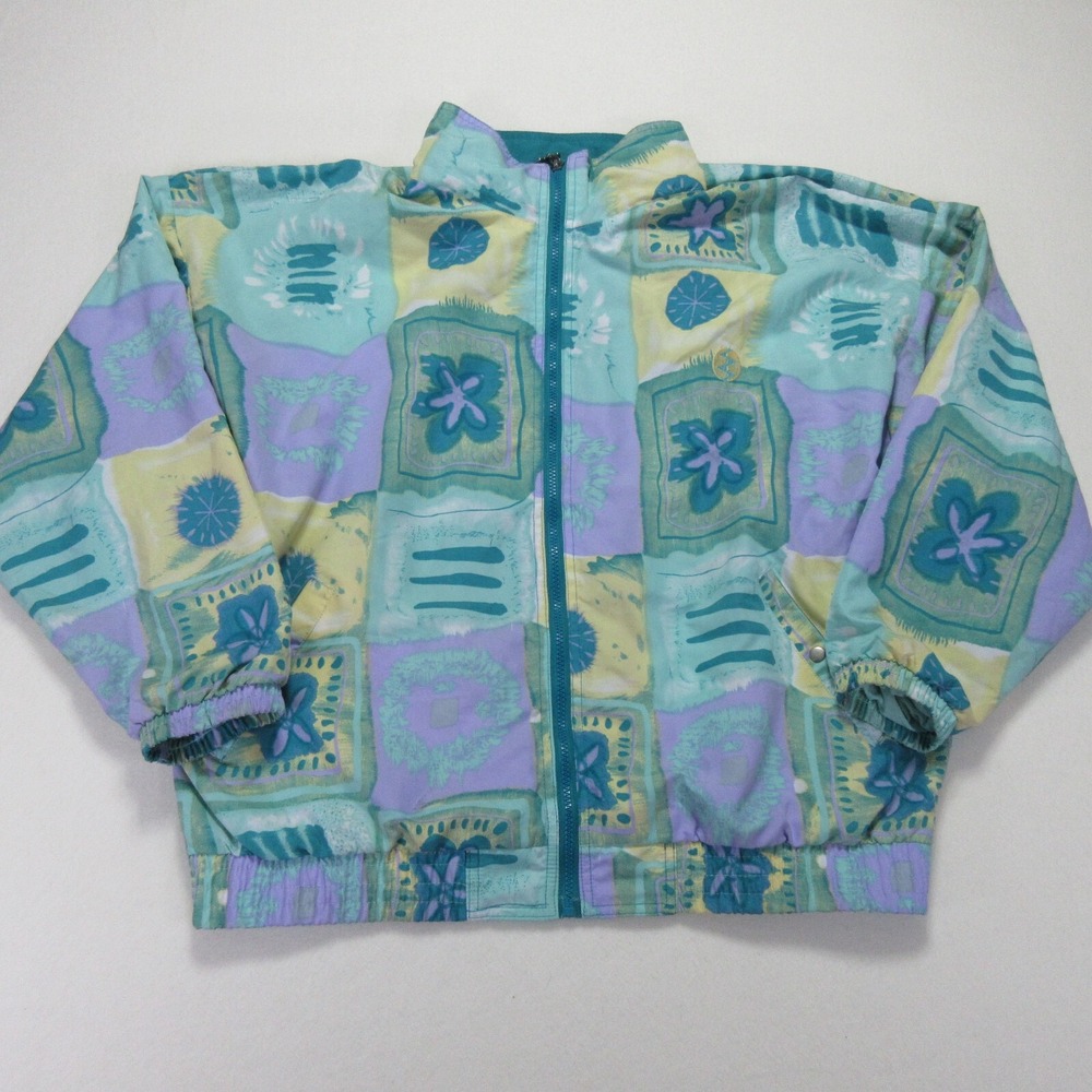 IXSPA Jacket Womens Extra Large Abstract Pastel‎ Lightweight Graphic Windbreaker